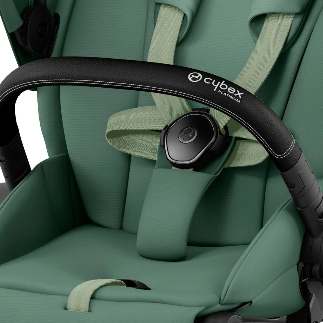 Cybex Priam Pram 2022 Matt Black Chassis + Seat Pack Leaf Green
