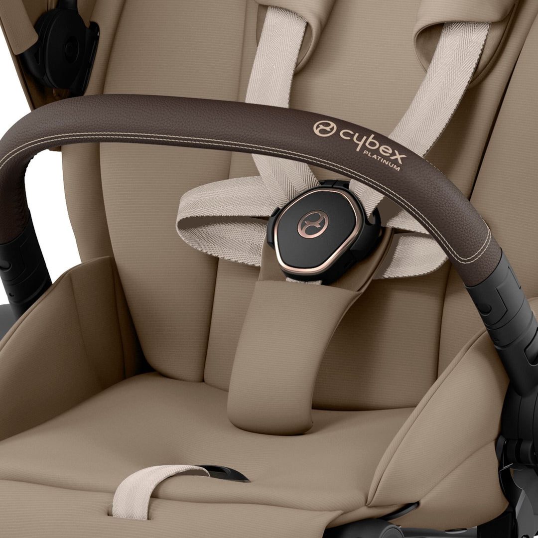 Cybex Priam Pram 2022 Rose Gold Chassis + Seat Pack Cozy Beige