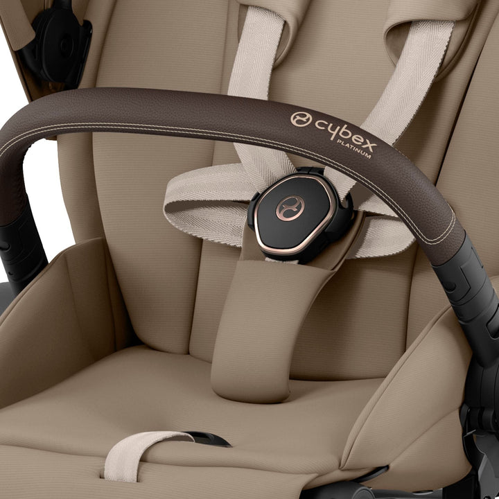 Cybex Priam Pram 2022 Rose Gold Chassis + Seat Pack Cozy Beige