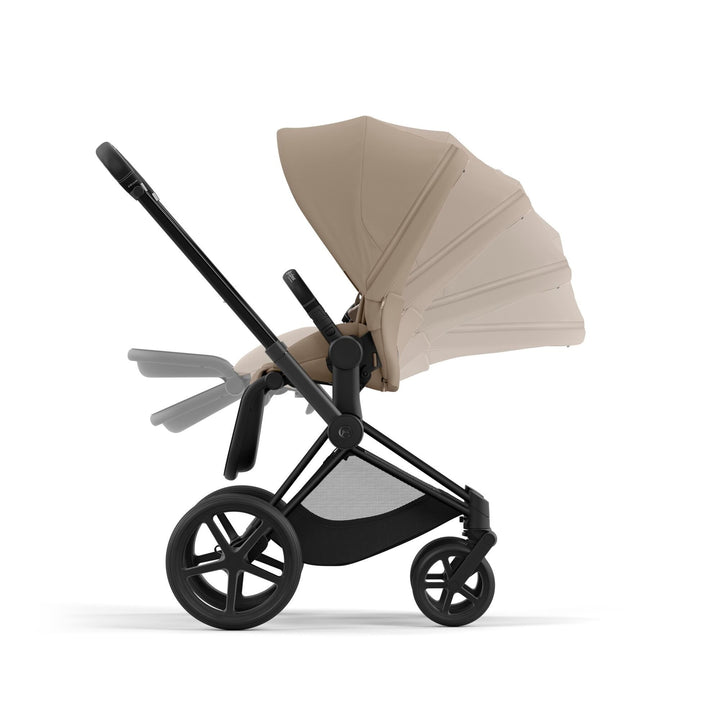 Cybex Priam Pram 2022 Matt Black Chassis + Seat Pack Cozy Beige