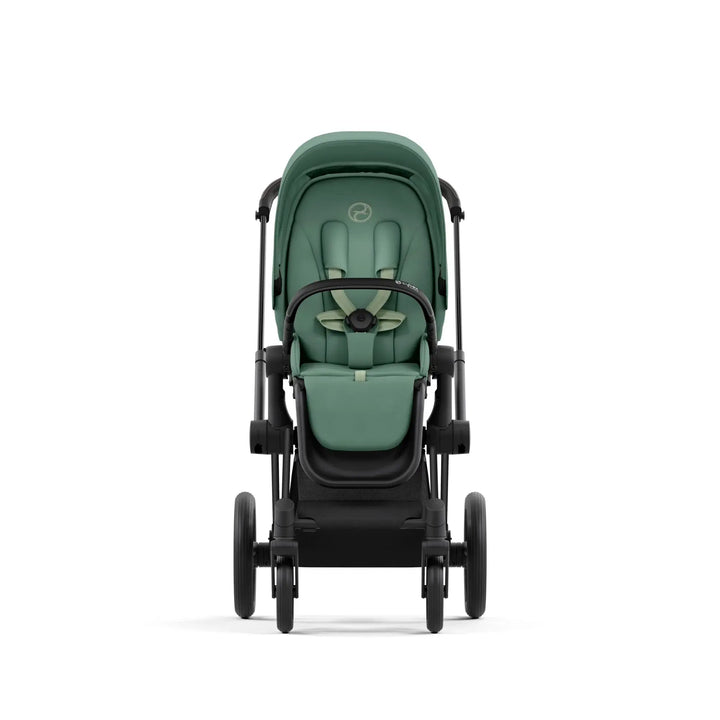 Cybex Priam Pram 2022 Matt Black Chassis + Seat Pack Leaf Green