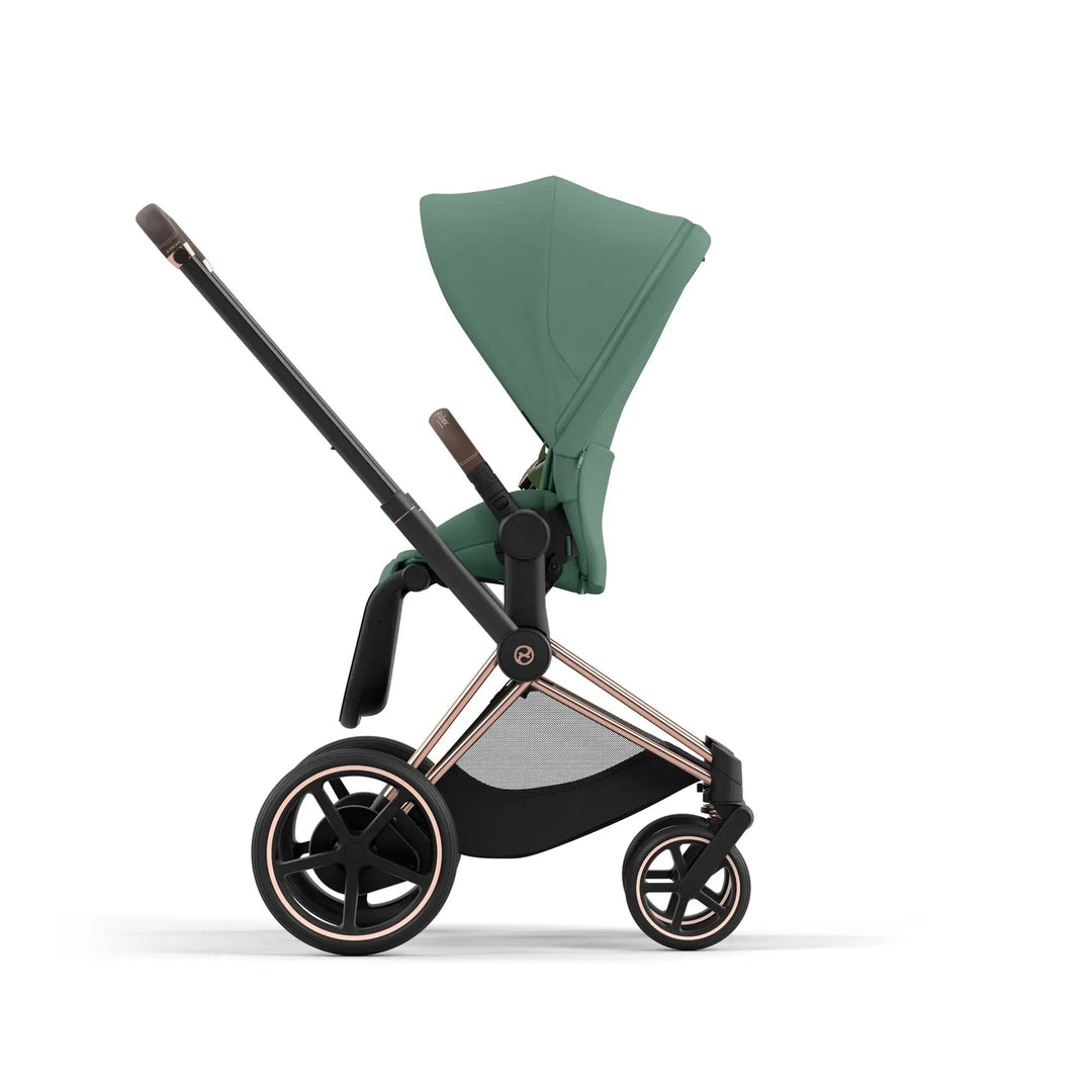 Cybex ePriam Pram Rose Gold Chassis/ Leaf Green2024