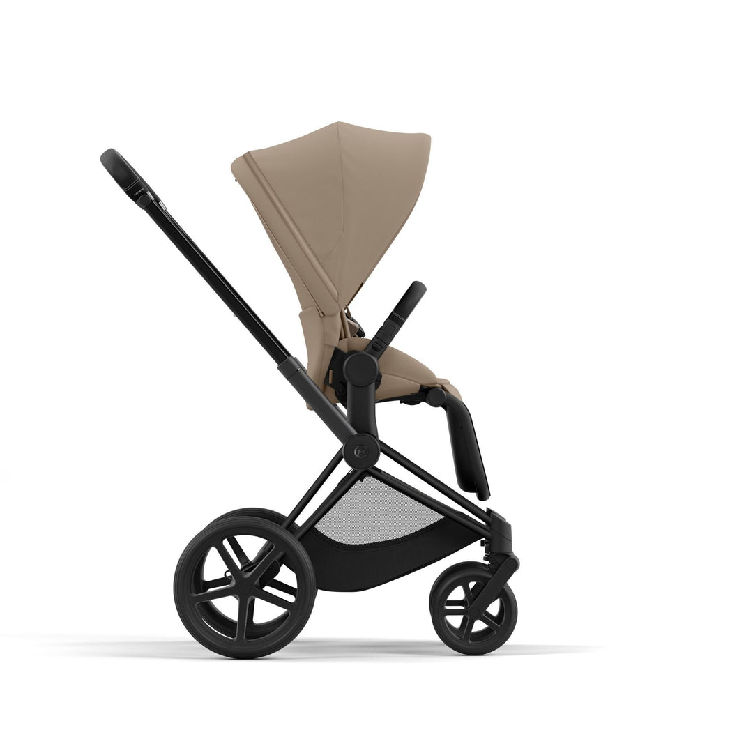 Cybex Priam Pram 2022 Matt Black Chassis + Seat Pack Cozy Beige