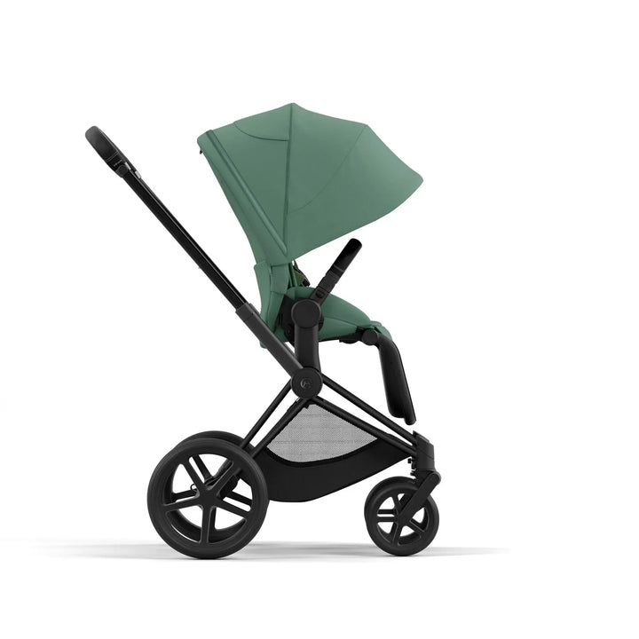 Cybex Priam Pram 2022 Matt Black Chassis + Seat Pack Leaf Green
