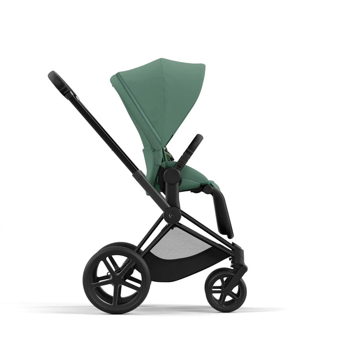 Cybex Priam Pram 2022 Matt Black Chassis + Seat Pack Leaf Green