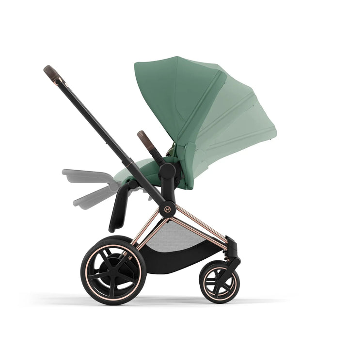 Cybex ePriam Pram Rose Gold Chassis/ Leaf Green2024