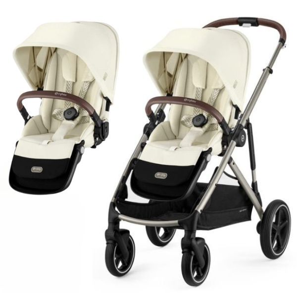Cybex Gazelle S Pram 2023 + Second Seat 2023. - Seashell Beige