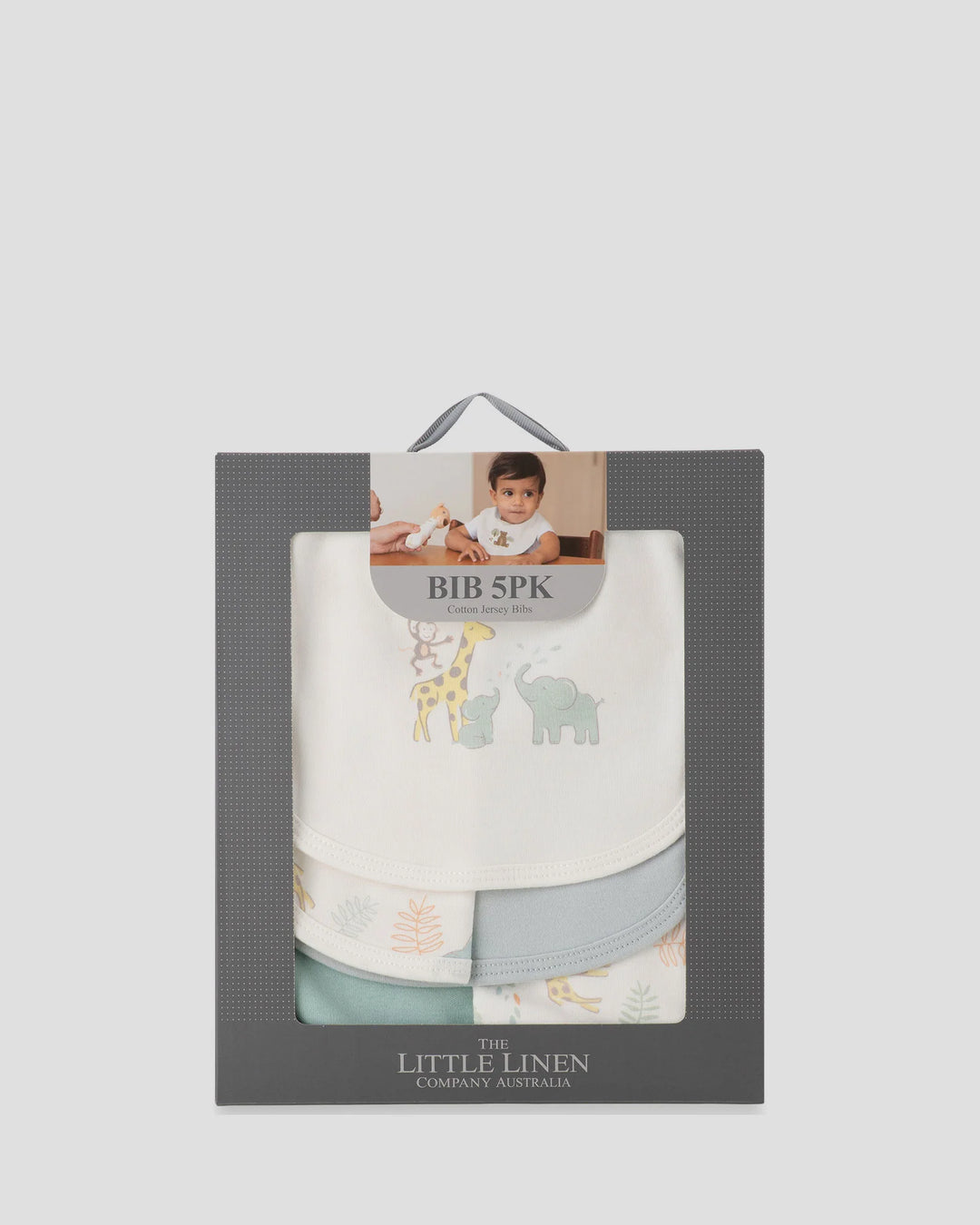 Little Linen Jersey Bib 5PK - Savanna Giraffe