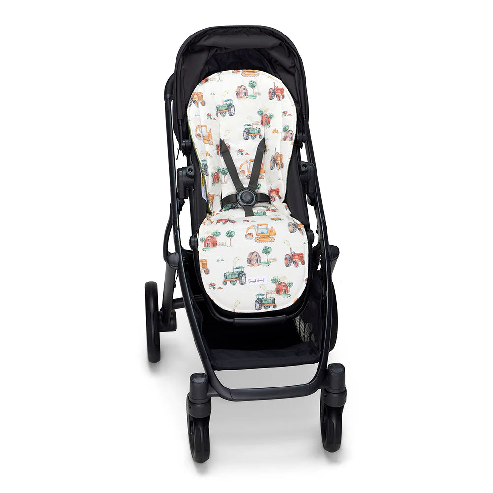 Snuggle Hunny Universal Organic Pram Liner - Diggers & Tractors