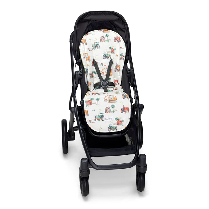 Snuggle Hunny Universal Organic Pram Liner - Diggers & Tractors
