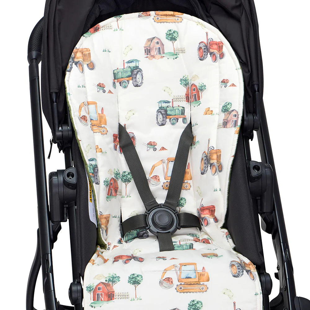 Snuggle Hunny Universal Organic Pram Liner - Diggers & Tractors