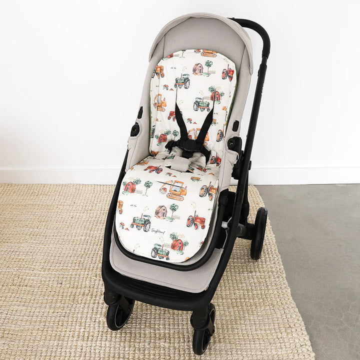 Snuggle Hunny Universal Organic Pram Liner - Diggers & Tractors
