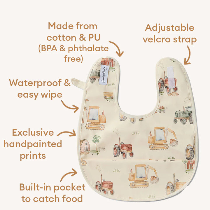 Snuggle Bib Waterproof Diggers & Tractors
