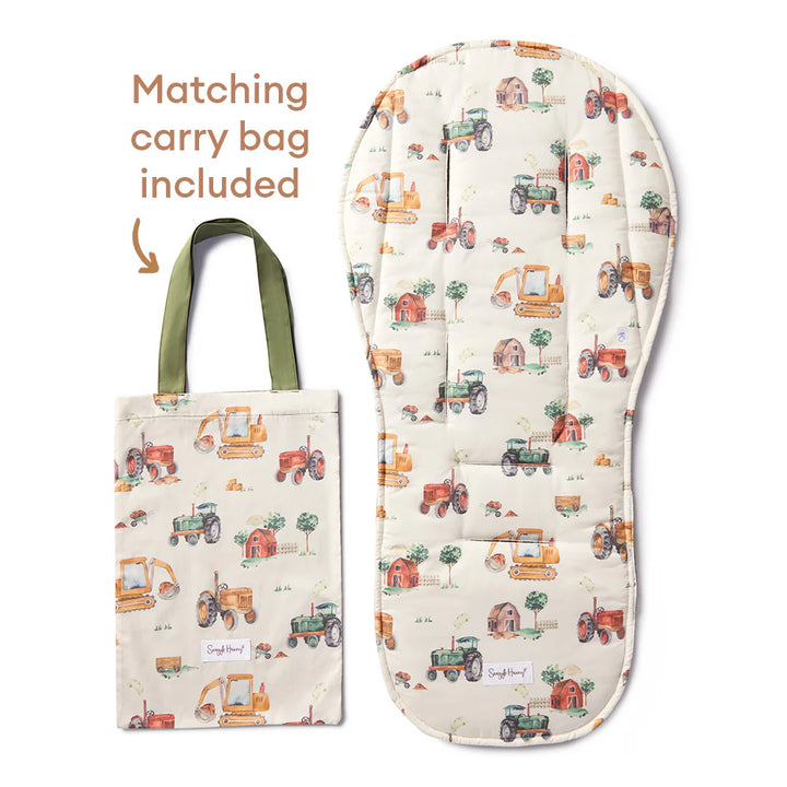 Snuggle Hunny Universal Organic Pram Liner - Diggers & Tractors