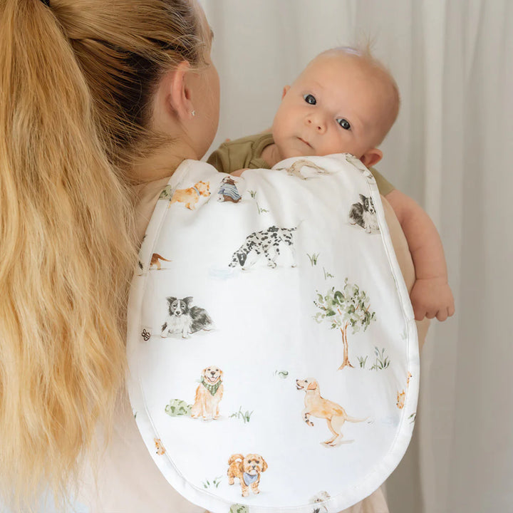 Snuggle Hunny Organic Cotton Burp Cloth - Dog Park