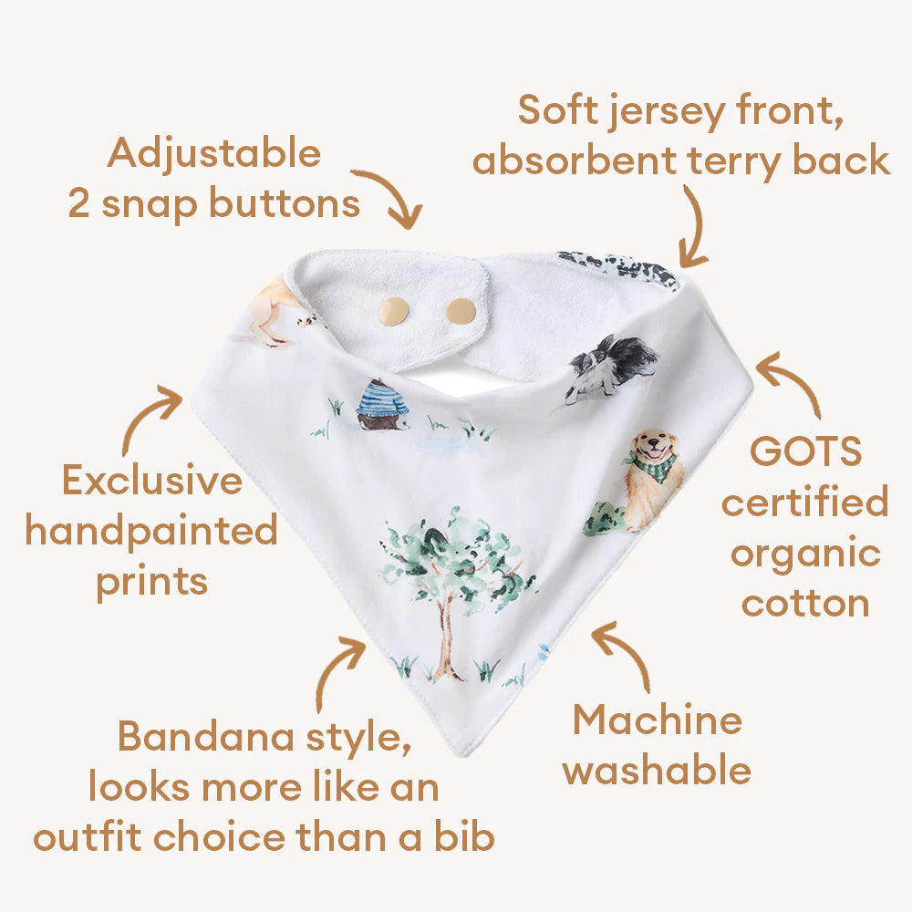 Organic Dribble Bib - Dog Park