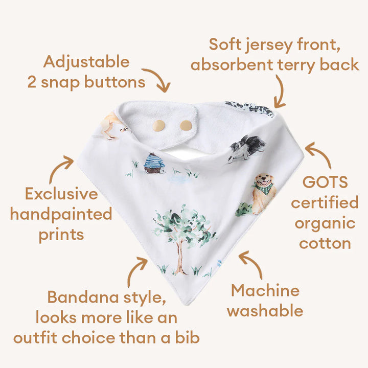 Organic Dribble Bib - Dog Park