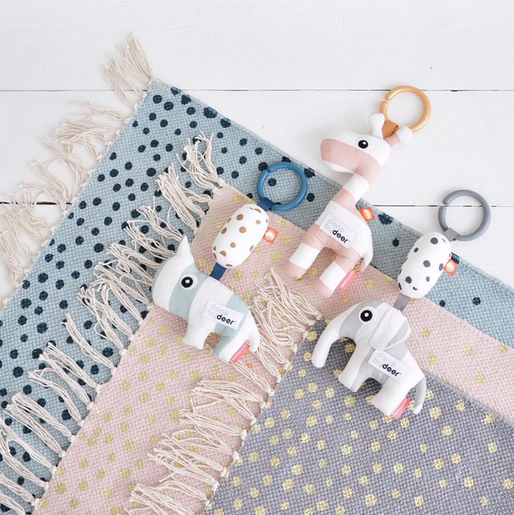 Done by Deer Baby To-Go Friend Rattle – Elphee Grey