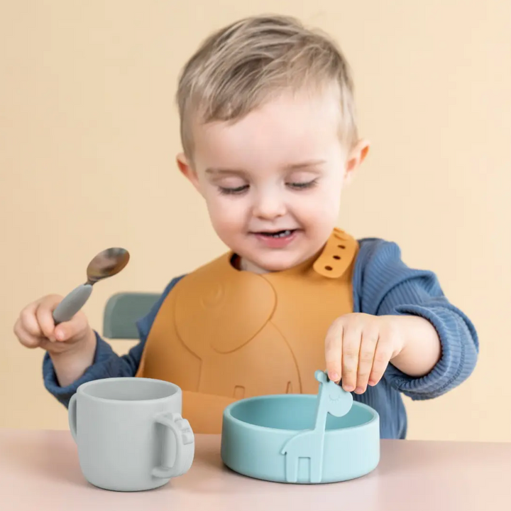 Done by Deer Peekaboo Cup Croco grey - packed in a little square gift box
