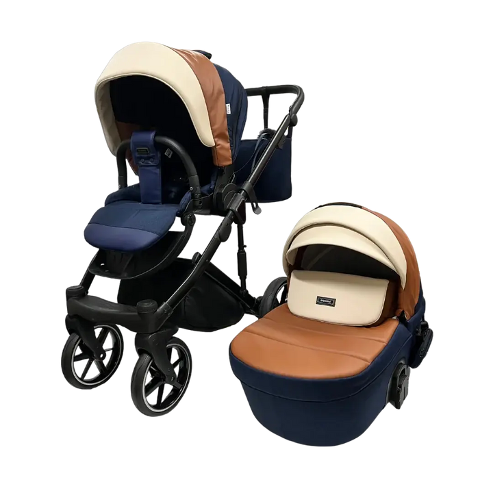 Bambini MILAN² Modern Pram - Blue/Tan/Cream