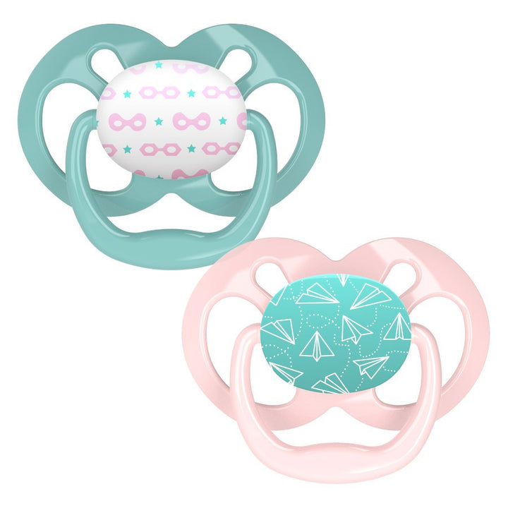 Dr Browns Advantage Pacifier, Stage 2, Pink Airoplanes, 2 Pack (6-18m)
