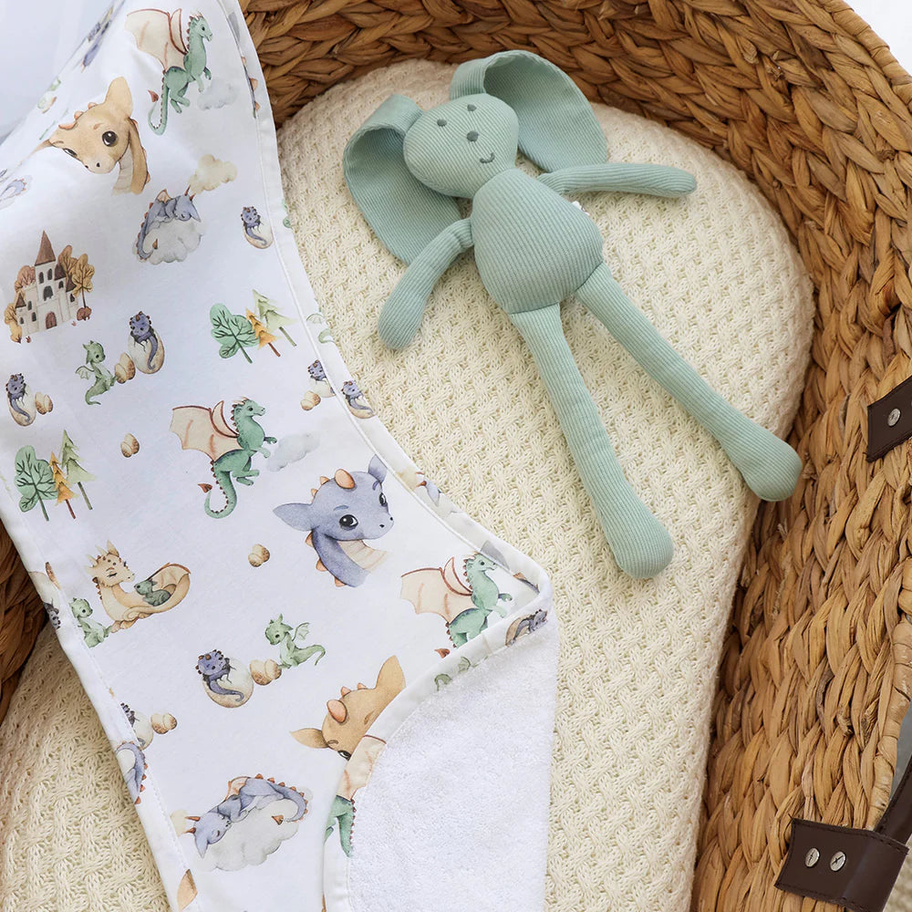 Snuggle Hunny Organic Cotton Burp Cloth - Dragon