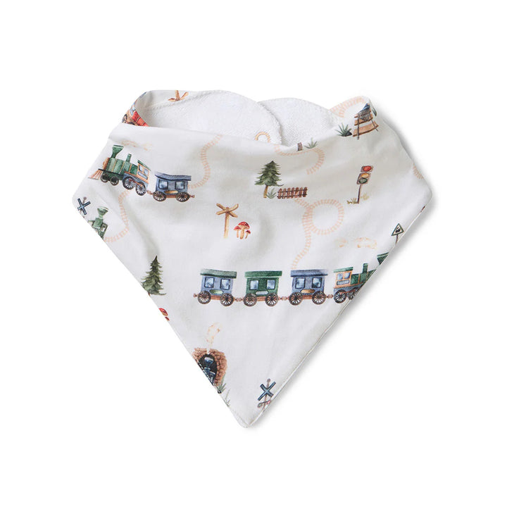 Organic Dribble Bib - Trains