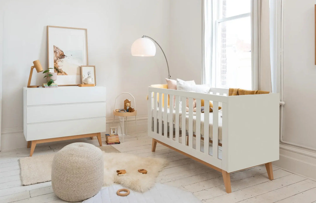 BabyRest Tommi Nursery Package Cot & Chest - White