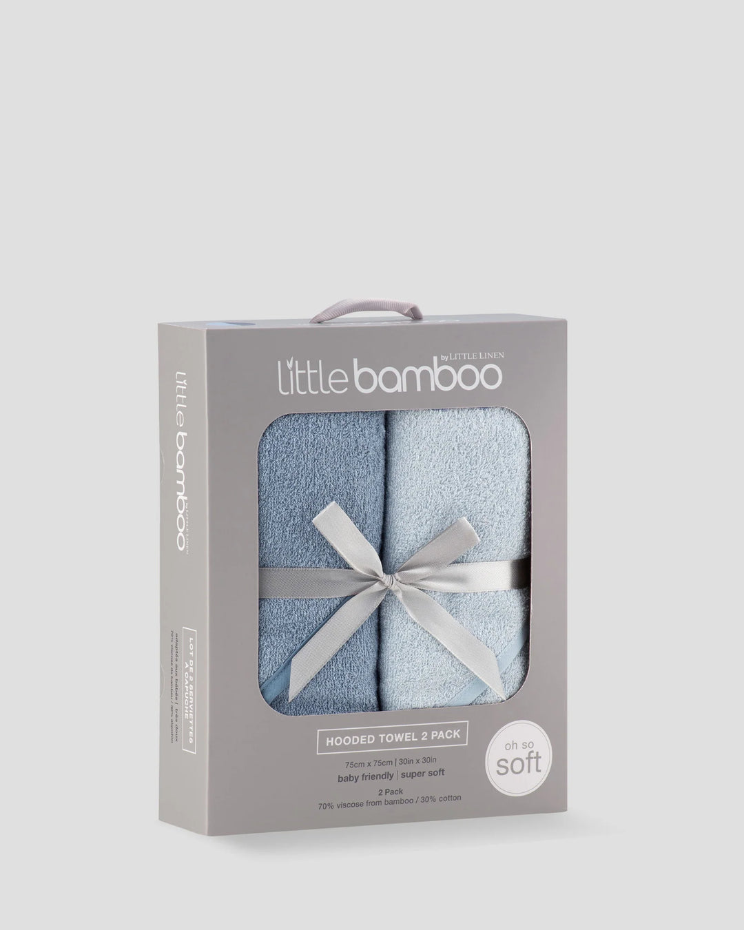 Little Bamboo Baby Hooded Towels 2PK - Retro Blue