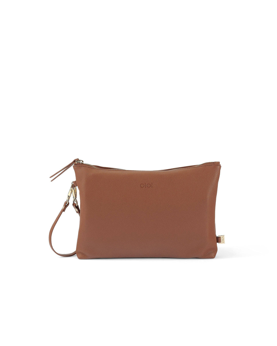OiOi Nappy Changing Pouch - Chestnut Brown Vegan Leather