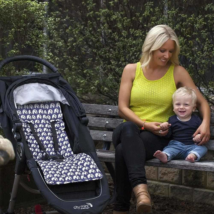 Outlookbaby Pram Liner  Navy Elephants