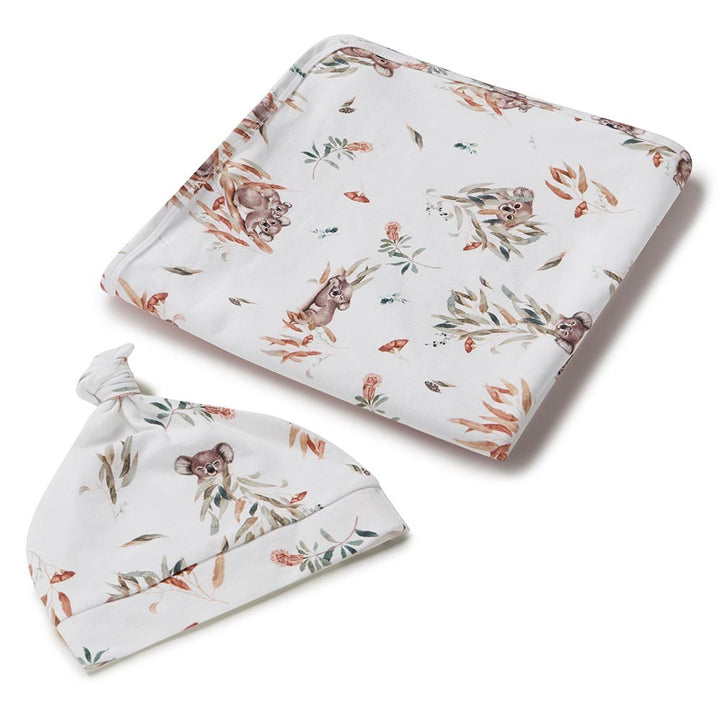Baby Jersey Wrap & Beanie Set Koala