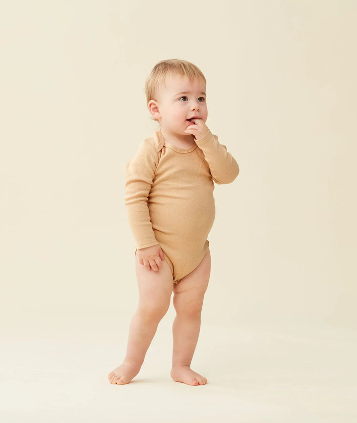 ergoPouch Long Sleeve Bodysuit-Wheat