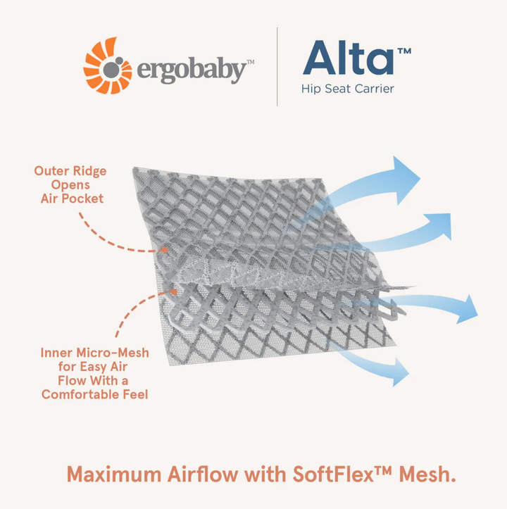 ERGOBABY ALTA HIP SEAT BABY CARRIER - PEARL GREY