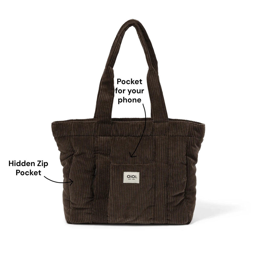 OiOi Everyday Tote - Chocolate Brown Corduroy