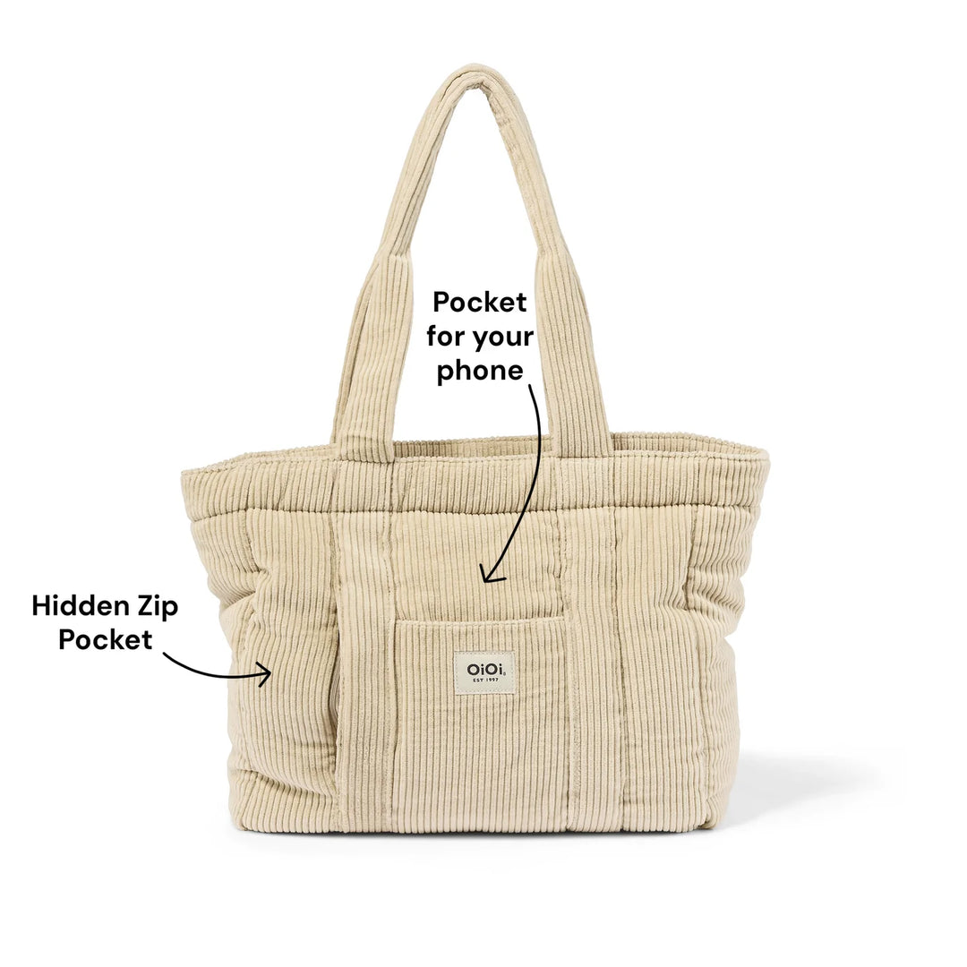 OiOi Everyday Tote - Cream Corduroy