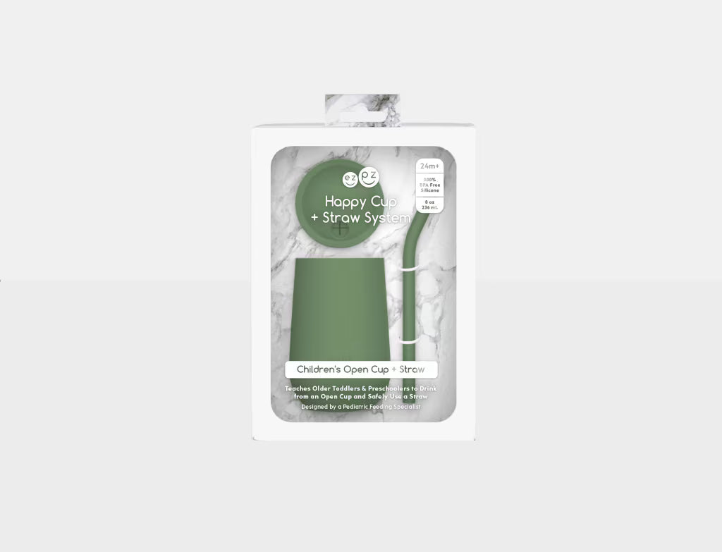 EZPZ HAPPY CUP+STRAW SYSTEM OLIVE