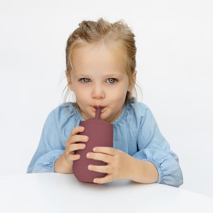 EZPZ HAPPY CUP+STRAW SYSTEM MAUVE