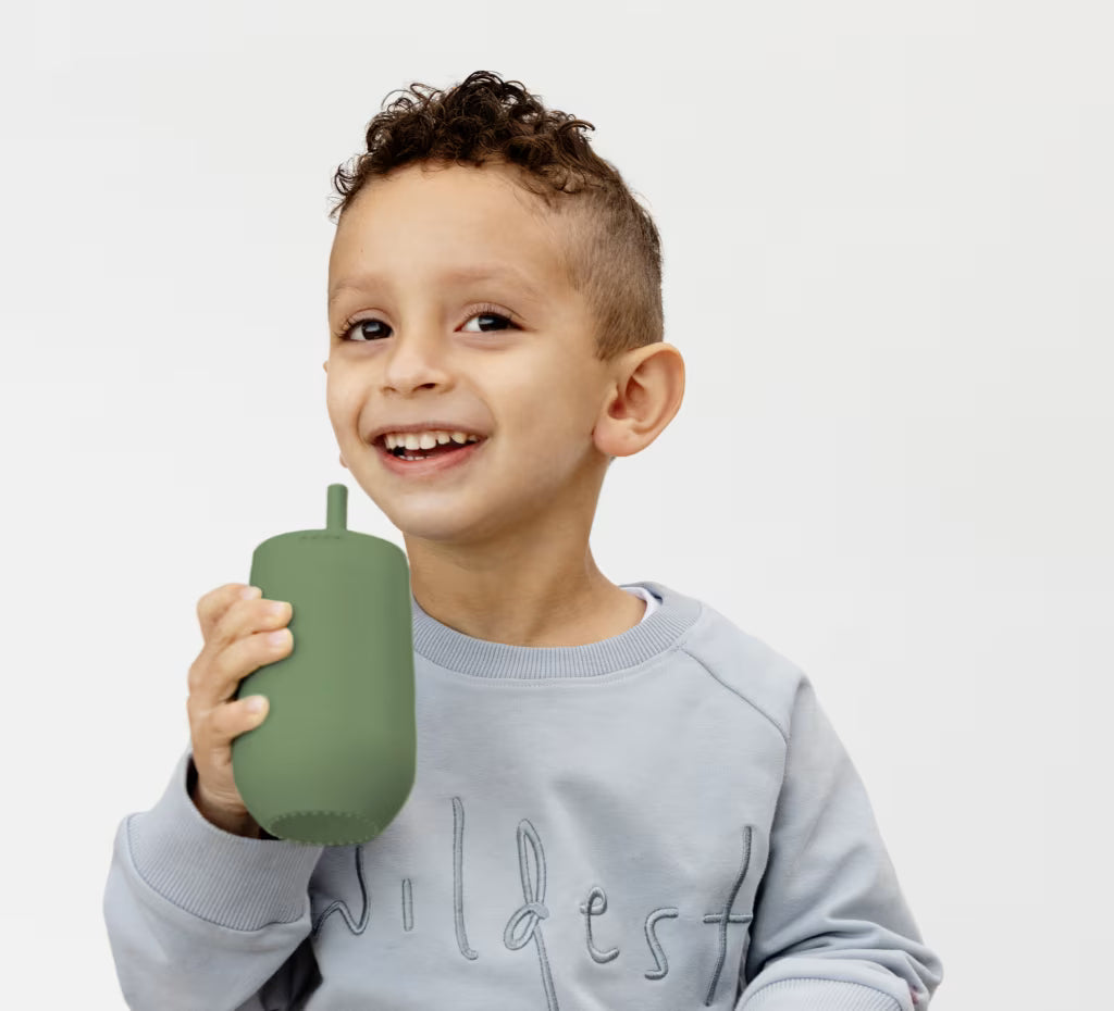 EZPZ HAPPY CUP+STRAW SYSTEM OLIVE