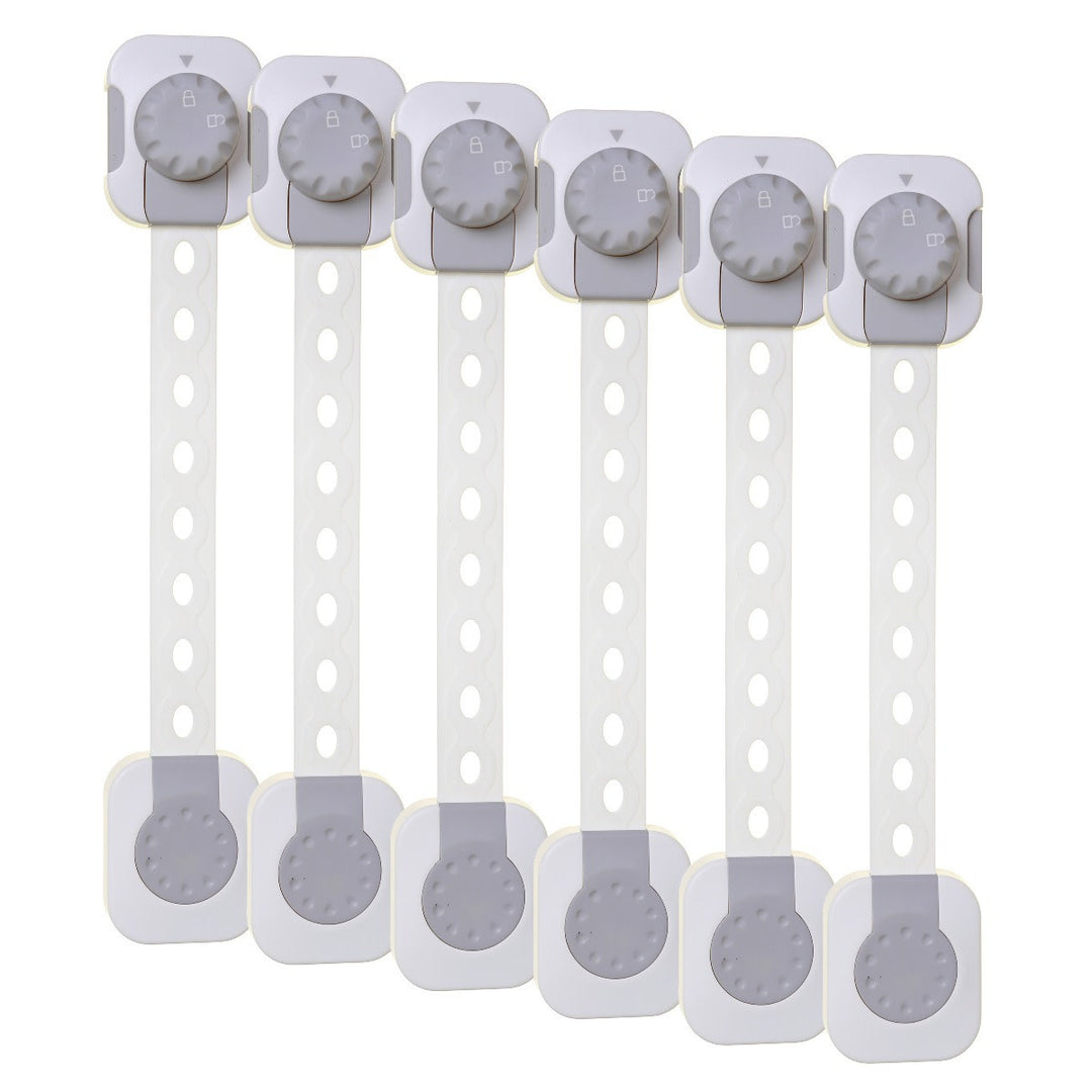 Dreambaby TWIST 'N LOCK MULTI-PURPOSE LATCH 6PK WHITE/GREY(F1443)