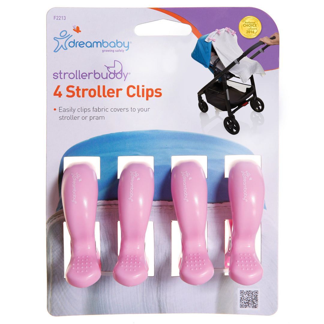 Dreambaby STROLLER CLIPS 4PK - PINK(F2213)
