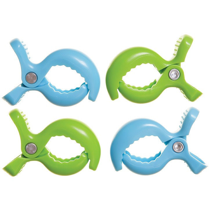 Dreambaby STROLLER CLIPS 4PK - BLUE/GREEN(F2219)