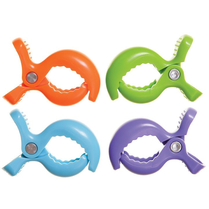 Dreambaby STROLLER CLIPS 4PK - BLUE/ORANGE/PURPLE/GREEN(F2224)