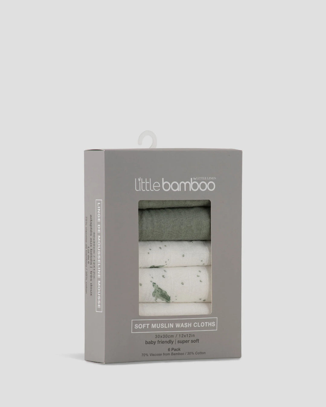 Little Bamboo Muslin Washers 6Pk - Turtle Bay