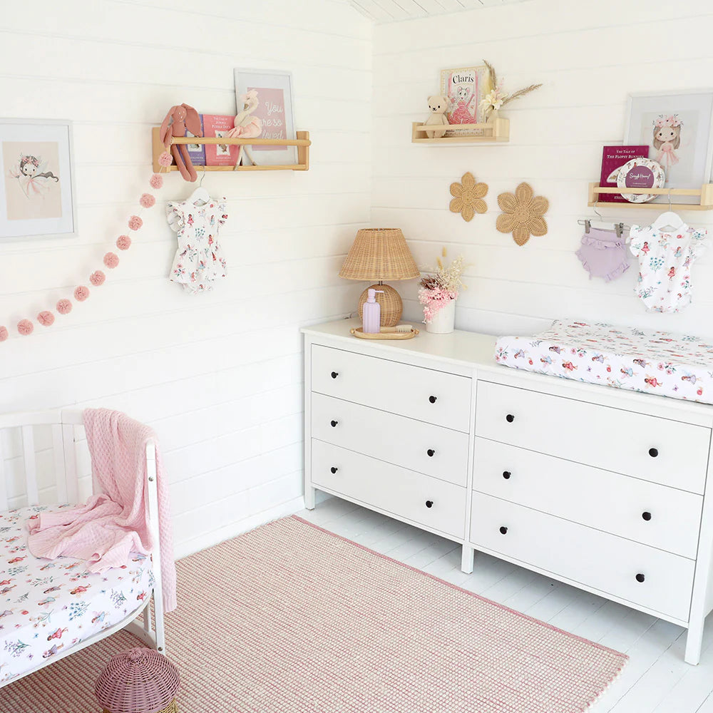 Organic Fitted Cot Sheet - Fairy Garden