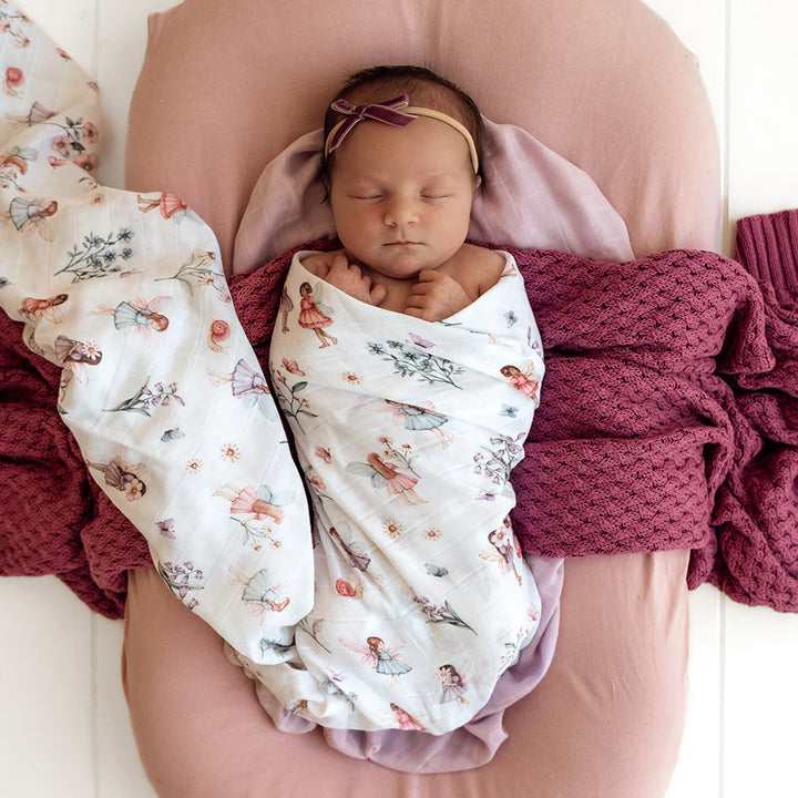 Organic Muslin Wrap - Fairy Garden
