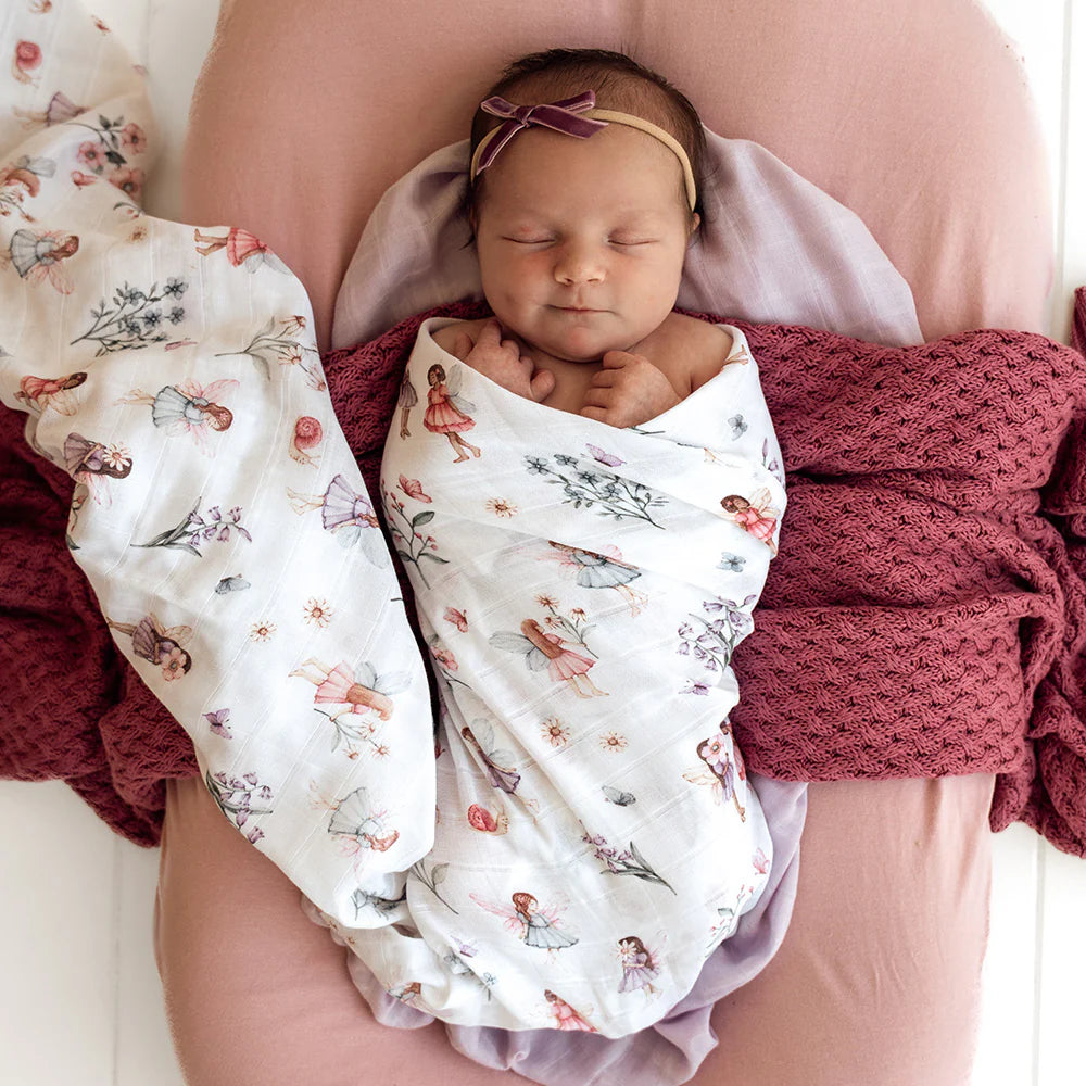 Organic Muslin Wrap - Fairy Garden