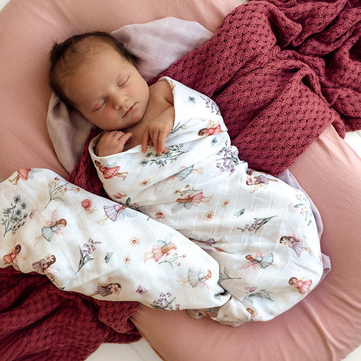 Organic Muslin Wrap - Fairy Garden