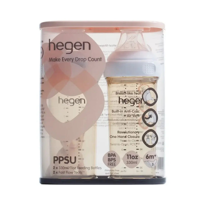 Hegen PCTO™ 330ml/11oz Feeding Bottle PPSU (2-pack) with 2 x Fast Flow Teat (6 Months +)