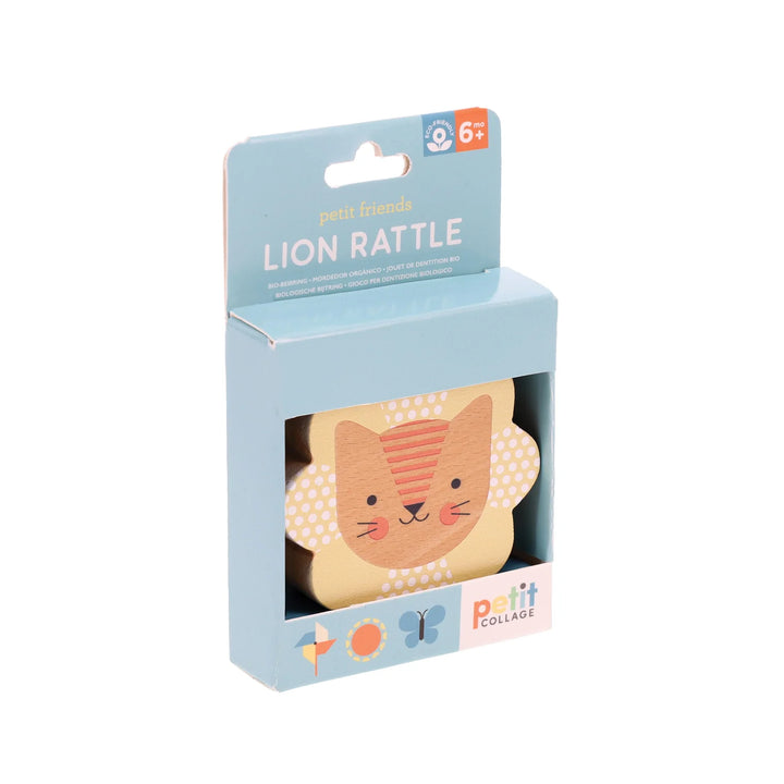 Petit Collage Lion Rattle Multi-Coloured